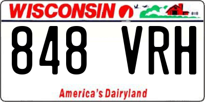 WI license plate 848VRH