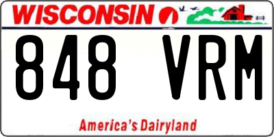 WI license plate 848VRM