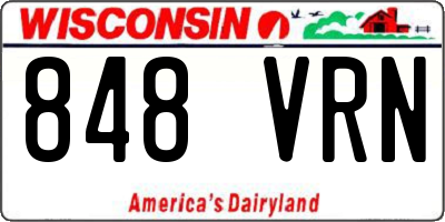 WI license plate 848VRN