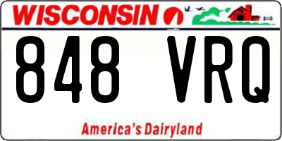 WI license plate 848VRQ