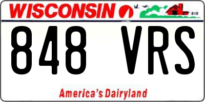 WI license plate 848VRS