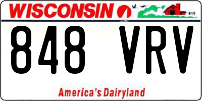 WI license plate 848VRV