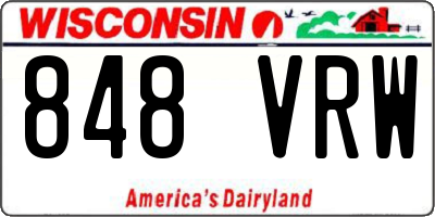WI license plate 848VRW