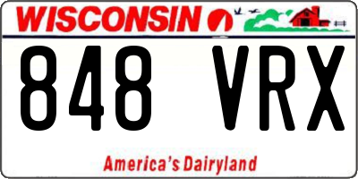WI license plate 848VRX