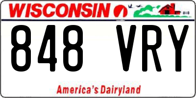 WI license plate 848VRY