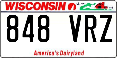 WI license plate 848VRZ