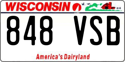 WI license plate 848VSB