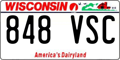 WI license plate 848VSC