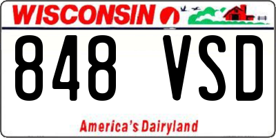 WI license plate 848VSD