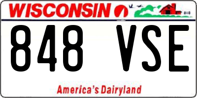 WI license plate 848VSE