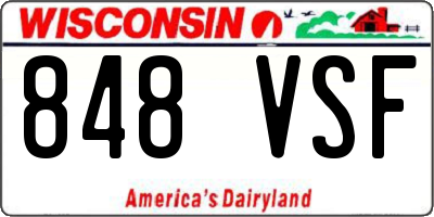 WI license plate 848VSF