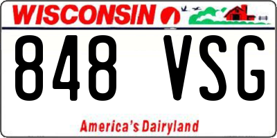 WI license plate 848VSG