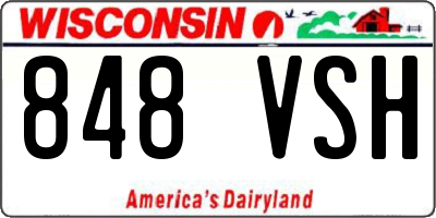 WI license plate 848VSH