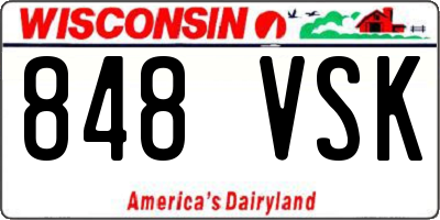 WI license plate 848VSK
