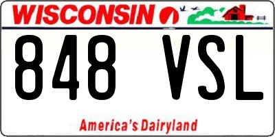 WI license plate 848VSL