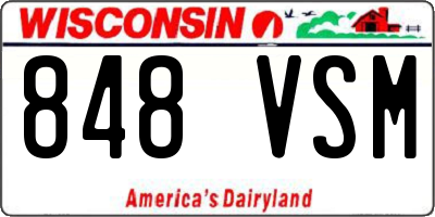 WI license plate 848VSM