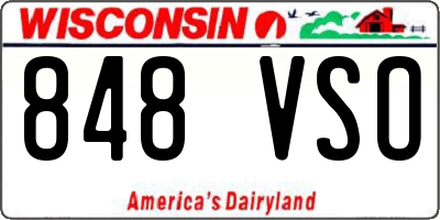 WI license plate 848VSO