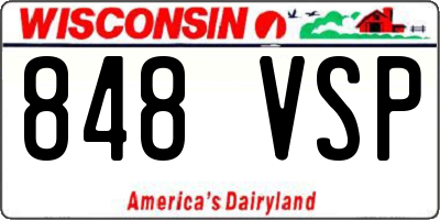 WI license plate 848VSP