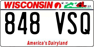 WI license plate 848VSQ
