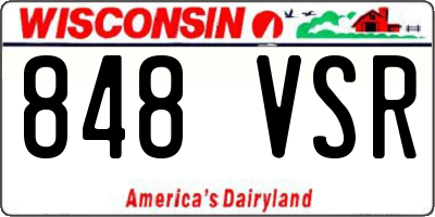 WI license plate 848VSR