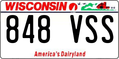 WI license plate 848VSS