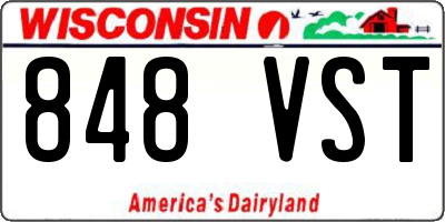 WI license plate 848VST