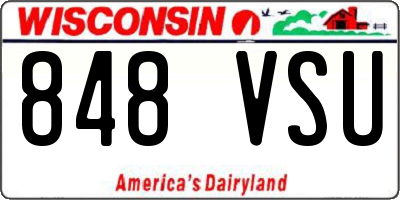WI license plate 848VSU