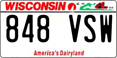 WI license plate 848VSW
