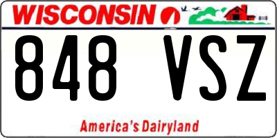 WI license plate 848VSZ