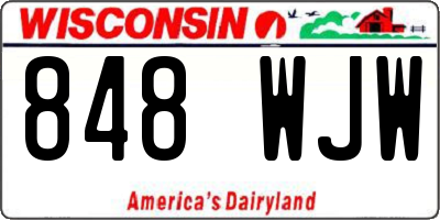 WI license plate 848WJW