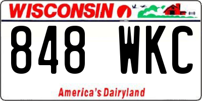 WI license plate 848WKC