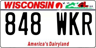 WI license plate 848WKR