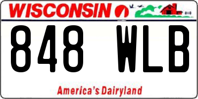 WI license plate 848WLB