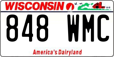 WI license plate 848WMC