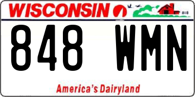 WI license plate 848WMN