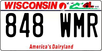 WI license plate 848WMR
