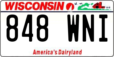 WI license plate 848WNI