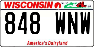 WI license plate 848WNW
