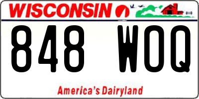WI license plate 848WOQ
