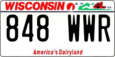 WI license plate 848WWR