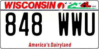 WI license plate 848WWU