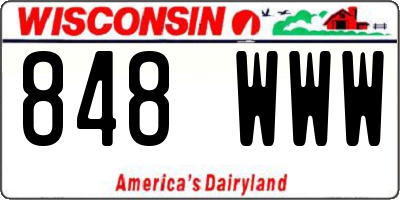 WI license plate 848WWW