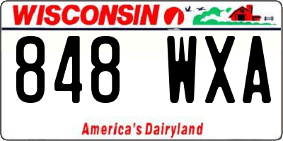 WI license plate 848WXA