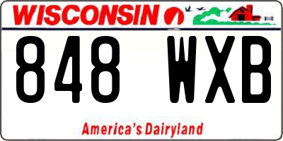 WI license plate 848WXB