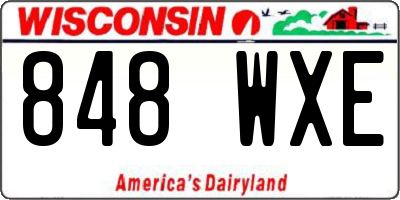WI license plate 848WXE