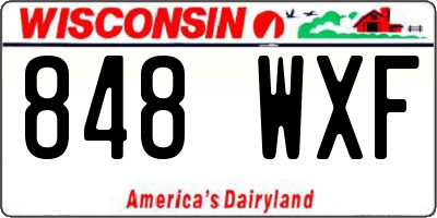 WI license plate 848WXF