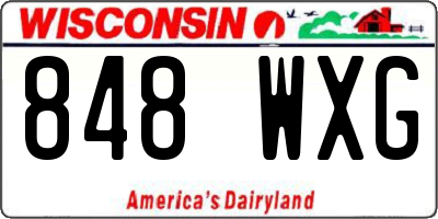 WI license plate 848WXG