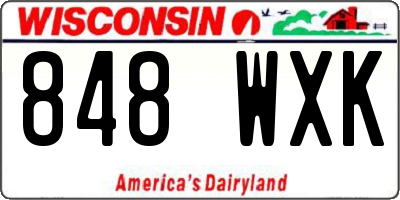 WI license plate 848WXK
