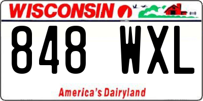 WI license plate 848WXL