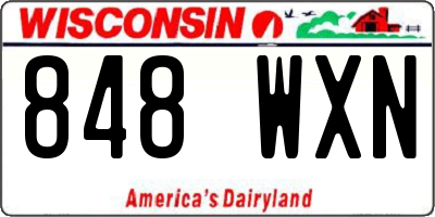 WI license plate 848WXN